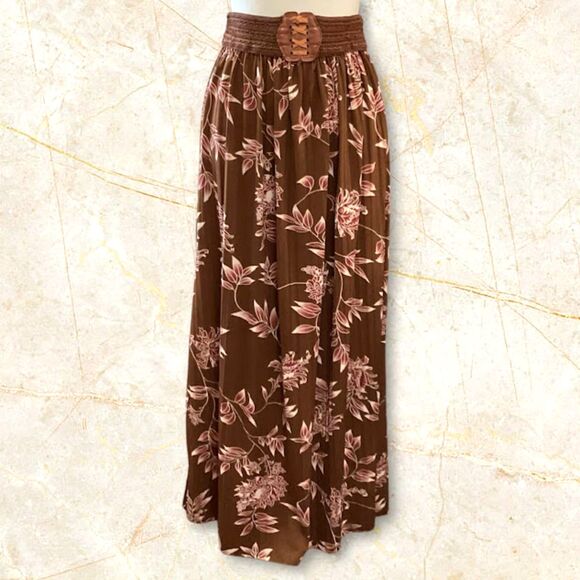 Jon & Anna Skirt Maxi Women's Large in Floral Stretch Waist Prairie Boho Western - Picture 2 of 8
